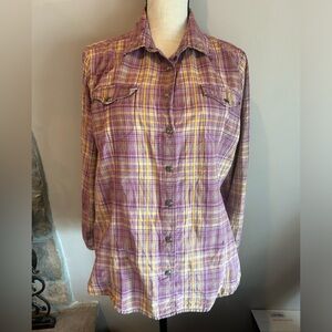 Woolrich Pearl Snap Western Long Sleeve Shirt Great Summer Beach Concert Season